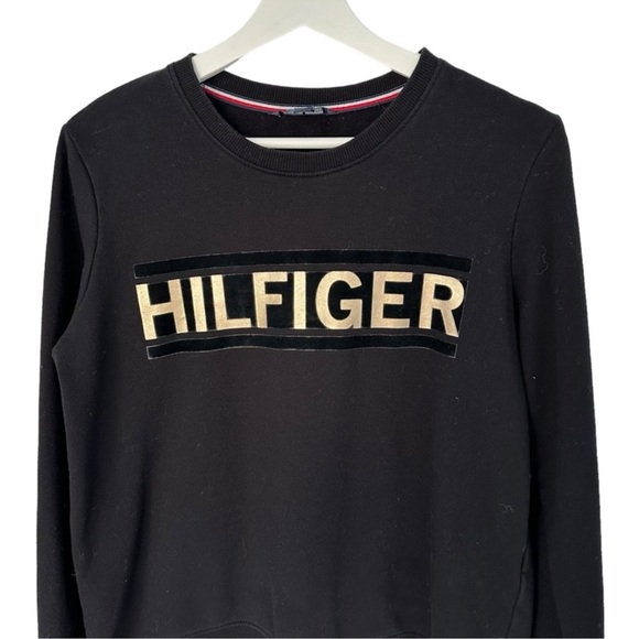 TOMMY HILFIGER CREWNECK SWEATER WOMENS SIZE MEDIUM BLACK - Picture 3 of 9